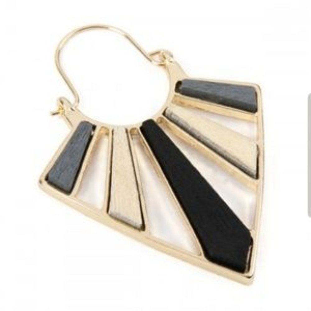 Wooden Inlay Earrings - Picture 3 of 3